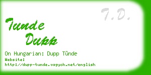 tunde dupp business card
