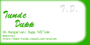 tunde dupp business card